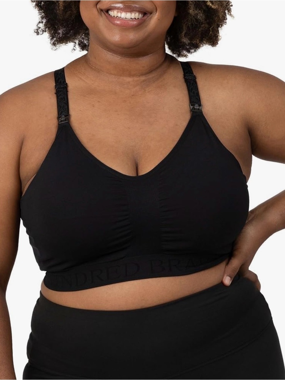 Kindred Bravely Sublime Contour Hands-Free Pumping & Nursing Sports Bra in Black